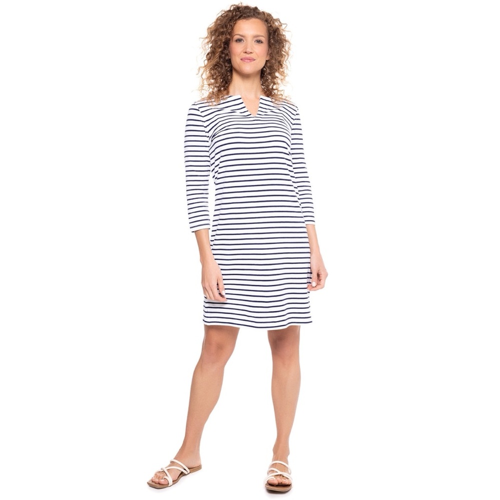 Coolibar Oceanside Tunic Dress UPF 50+ Sun Protection Beach Sz L